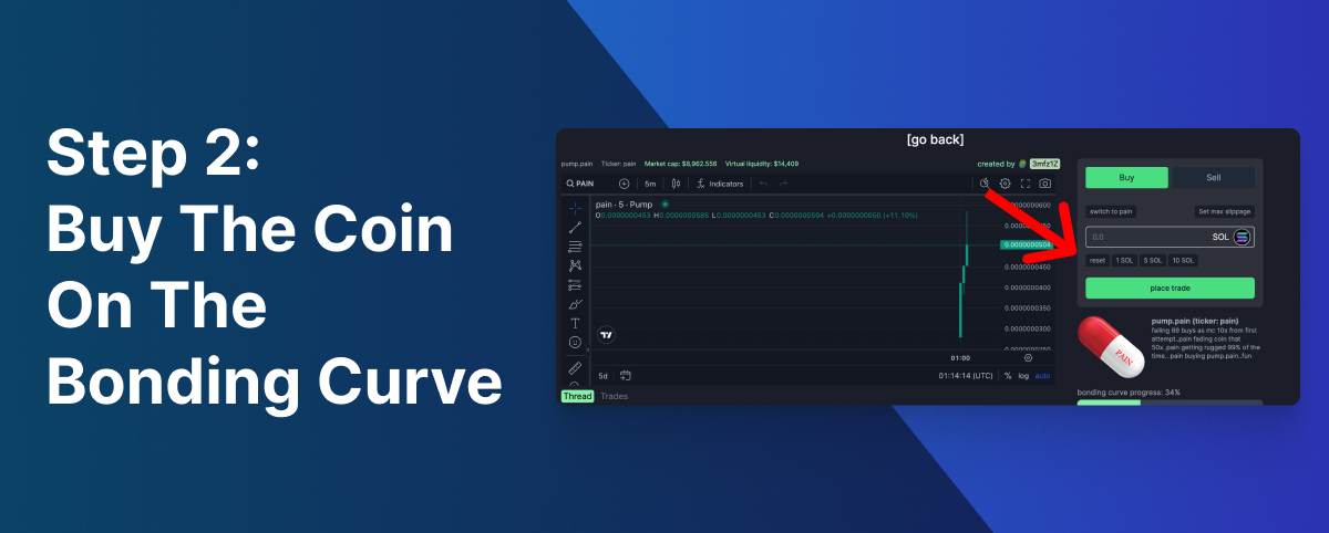 Buy the coin on the bonding curve