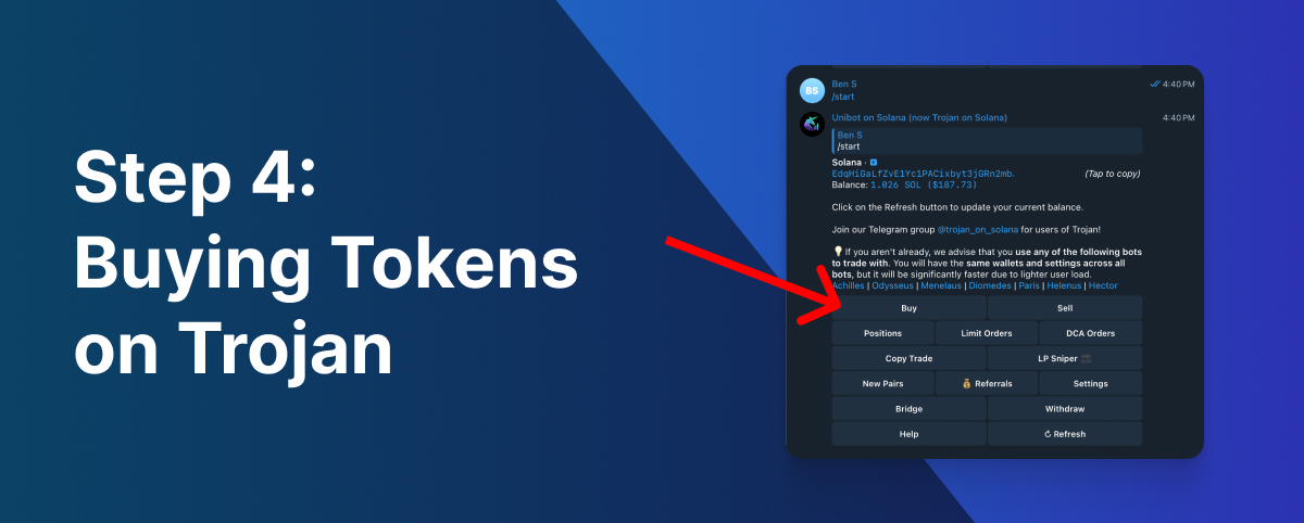 Buying Tokens On Trojan